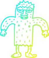 cold gradient line drawing cartoon yeti monster vector