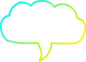 cold gradient line drawing cartoon cloud speech bubble vector