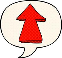 cartoon pointing arrow and speech bubble in comic book style vector