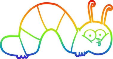 rainbow gradient line drawing cartoon caterpillar vector