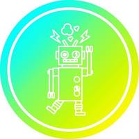 mal funcionamiento del robot circular en el espectro de gradiente frío vector