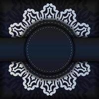 A black and white background with a circular lace pattern vector
