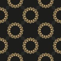 Chinese black and yellow abstract seamless vector background. Indian floral element. Graphic ornament for wallpaper, fabric, packaging, wrapping.