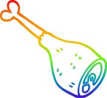 rainbow gradient line drawing cartoon meat joint vector