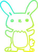 cold gradient line drawing cute cartoon rabbit vector