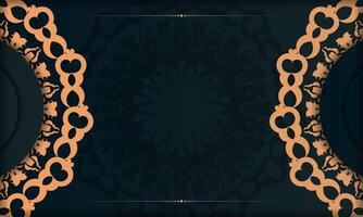 An ornate black and gold background with a circular pattern vector