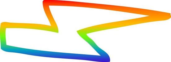 rainbow gradient line drawing cartoon lightening bolt vector