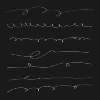 conjunto de líneas dibujadas a mano en blanco y negro vector