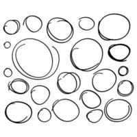 set of hand drawn circle marker vector