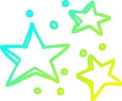 cold gradient line drawing cartoon decorative stars vector