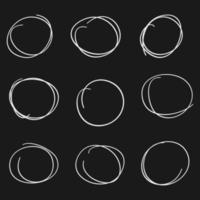 set of hand drawn circle marker vector