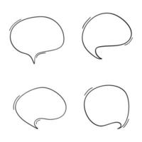 Hand drawn set of speech bubbles vector