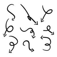 Vector set of hand drawn arrows