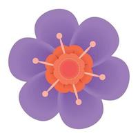 flower cartoon decoration icon vector