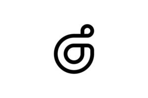 Black Letter D Outline Logo vector
