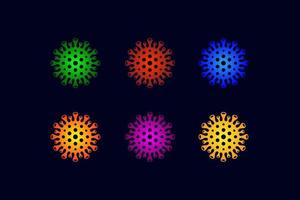 logotipo de virus de colección colorida vector
