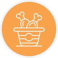 Chicken Bucket Line Circle vector