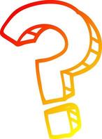 warm gradient line drawing cartoon question mark vector