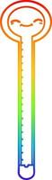 rainbow gradient line drawing cartoon thermometer vector