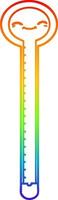 rainbow gradient line drawing cartoon thermometer vector