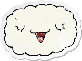 distressed sticker of a cartoon cloud vector