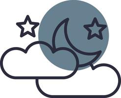 Night Line Sesa Circle Icon vector