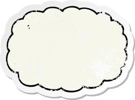 distressed sticker of a cartoon cloud vector