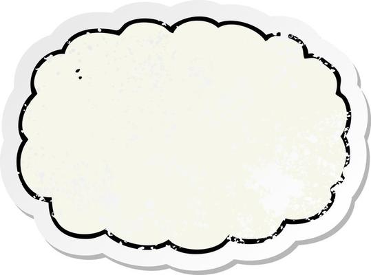 distressed sticker of a cartoon cloud