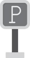 Parking Sign Line Round Corner vector