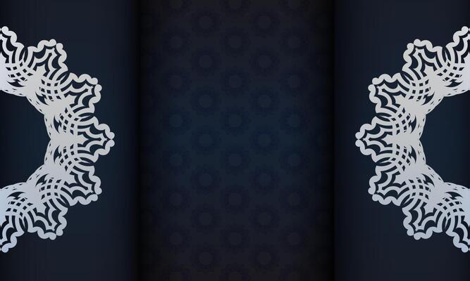 Dark blue luxury background with abstract ornament. Elegant and classic vector elements.