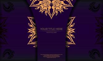 Purple luxury background with Indian ornaments. Elegant and classic vector elements ready for print and typography.