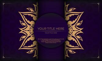 Purple luxury background with Indian ornaments. Elegant and classic vector elements ready for print and typography.