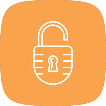 Padlock Line Round Corner vector