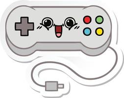 sticker of a cute cartoon game controller vector