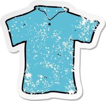 retro distressed sticker of a cartoon t shirt vector