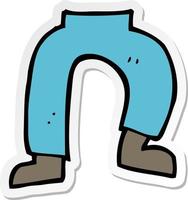 sticker of a cartoon legs vector