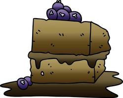 quirky gradient shaded cartoon chocolate cake vector