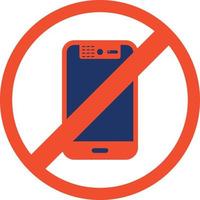 No Cell Phone Color Icon vector