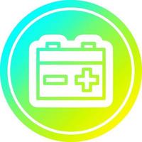 industrial battery circular in cold gradient spectrum vector