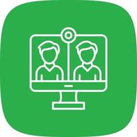 Online Meeting Line Round Corner vector