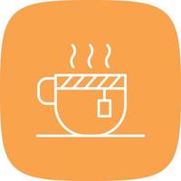 Tea Cup Line Round Corner vector