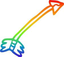 rainbow gradient line drawing cartoon flying arrow vector