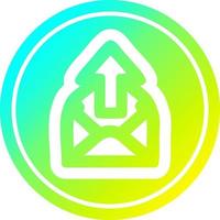 send email circular in cold gradient spectrum vector