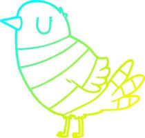 cold gradient line drawing cartoon bird vector