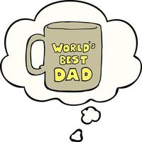 la mejor taza de papá del mundo y burbuja de pensamiento vector