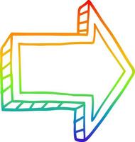 rainbow gradient line drawing cartoon directing arrow vector