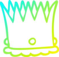 cold gradient line drawing cartoon royal crown vector