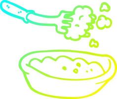 cold gradient line drawing cartoon bowl of food vector