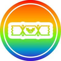 christmas cracker circular in rainbow spectrum vector