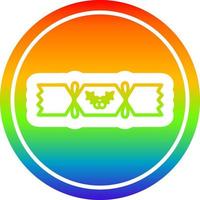 christmas cracker circular in rainbow spectrum vector